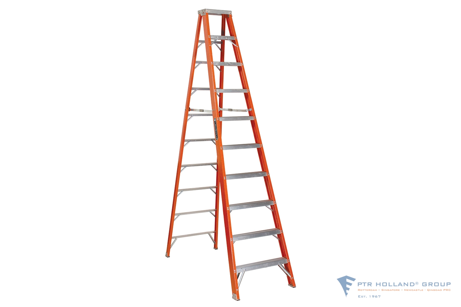 Fiberglass Step Ladder 300 lbs 8 Ft Load Capacity Heavy Duty Gusset Bracing 